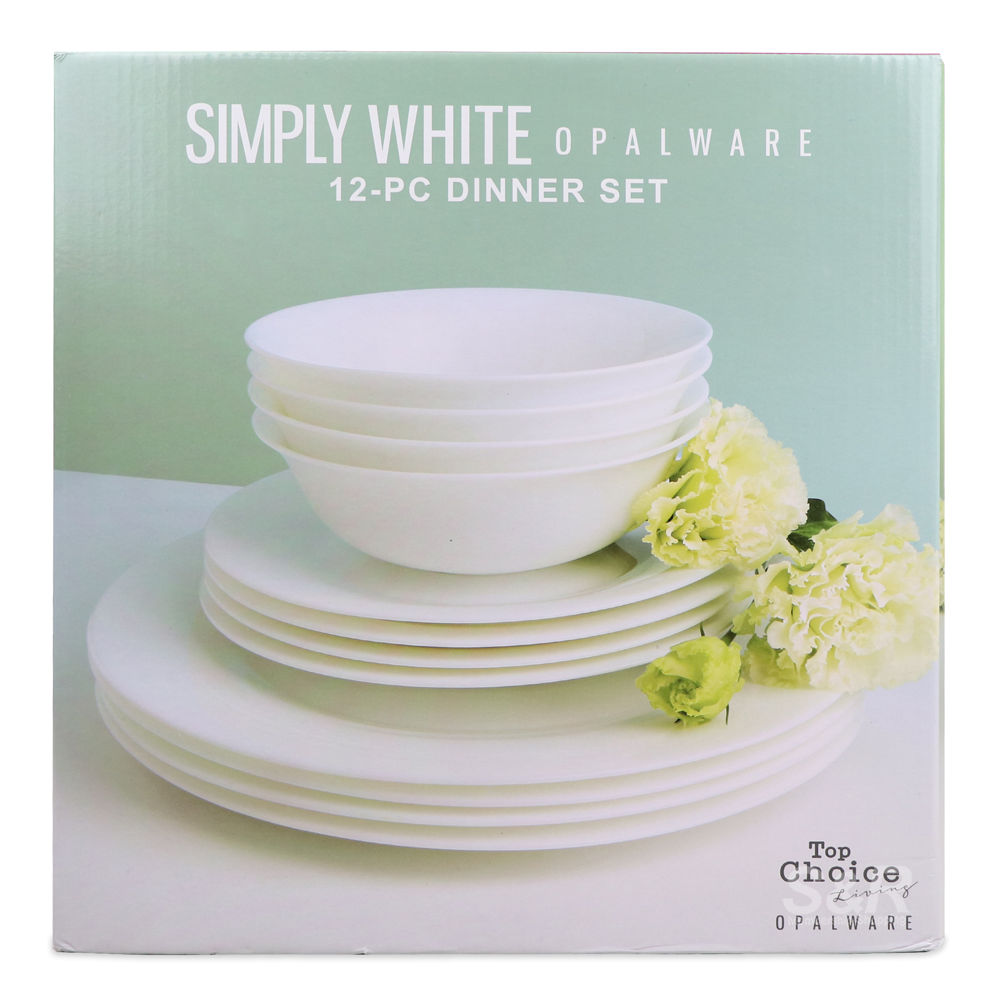 Top Choice Living Simply White Opalware 12-pc Dinner Set